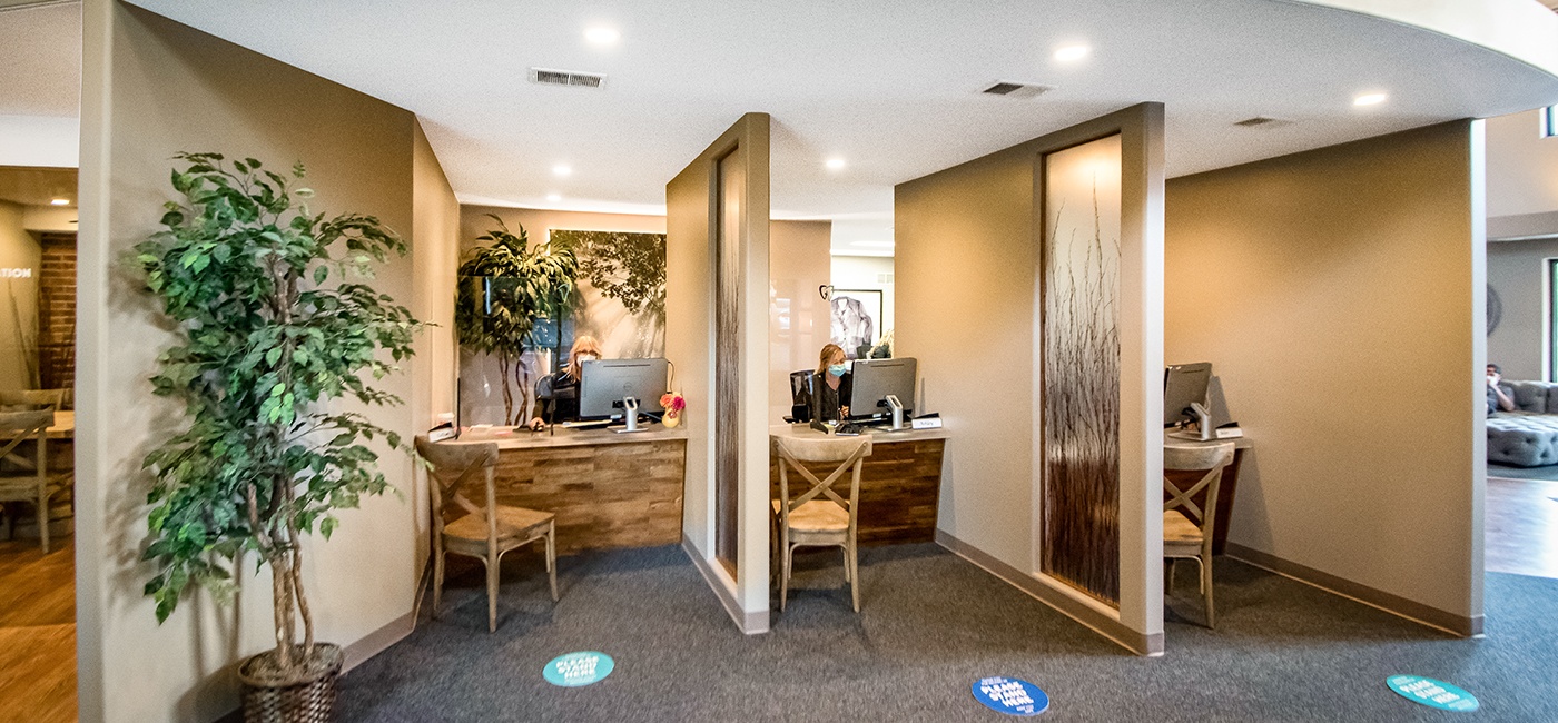 Welcoming dental office reception area