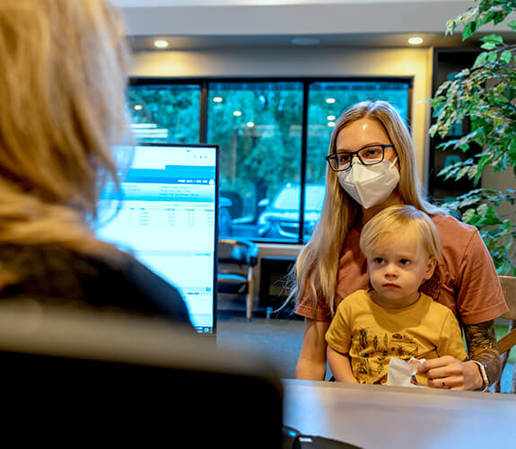 Young child receiving children's dentistry checkup