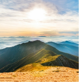 View of hills and water