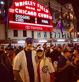 Doctor Resek and her husband at Wrigley Field
