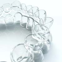 Closeup of Invisalign in Channahon on white background