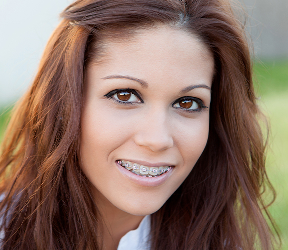 Woman with adult orthodontics