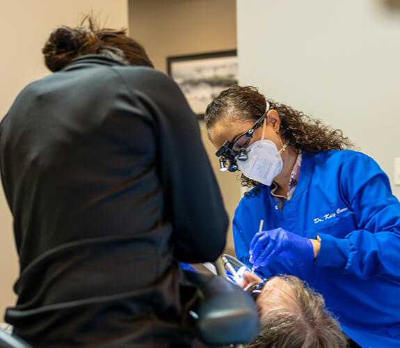 Dentist doing a cleaning