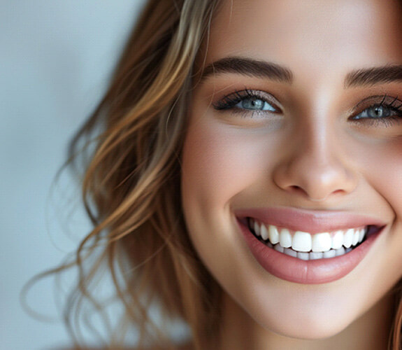 woman showing off smile after learning the cost of teeth whitening